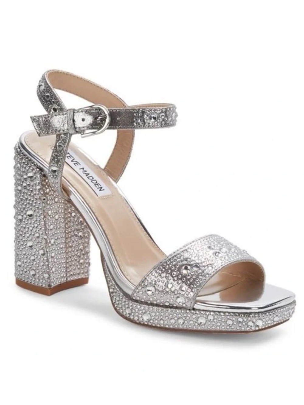 STEVE MADDEN Size 7.5 Celeste Rhinestone Heels Sandals